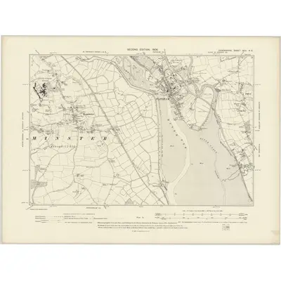 1903 Map of Devonshire XCII.NE, 1906 Print