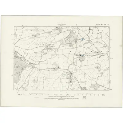 1887 Map of Devonshire XCII.NW, 1889 Print
