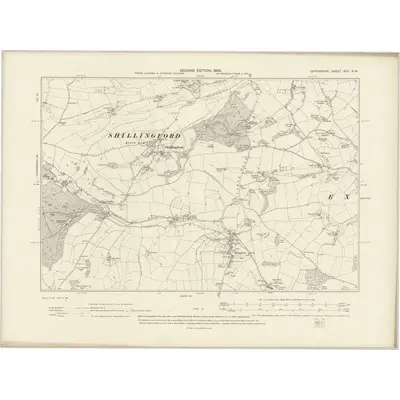 1904 Map of Devonshire XCII.NW, 1906 Print