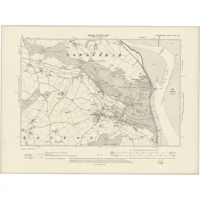 1903 Map of Devonshire XCII.SE, 1906 Print