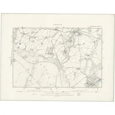 1888 Map of Devonshire XCII.SW, 1889 Print
