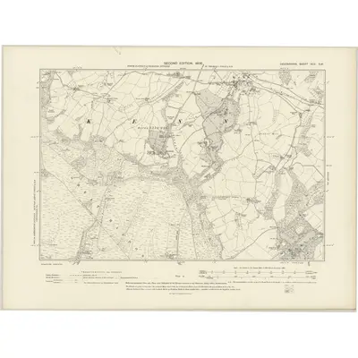 1904 Map of Devonshire XCII.SW, 1906 Print