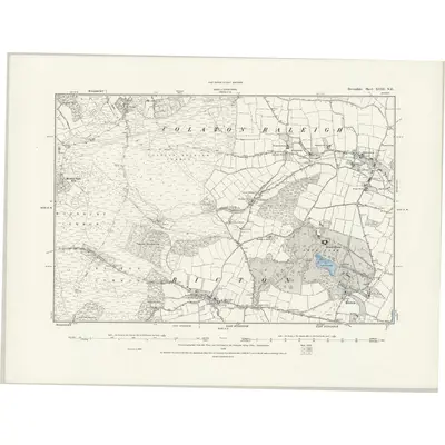 1888 Map of Devonshire XCIII.NE, 1889 Print