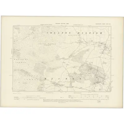 1903 Map of Devonshire XCIII.NE, 1906 Print