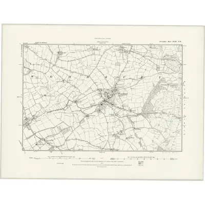 1888 Map of Devonshire XCIII.NW, 1889 Print