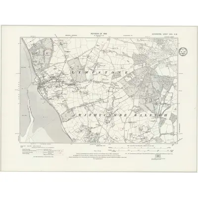 1933 Map of Devonshire XCIII.SW, 1935 Print
