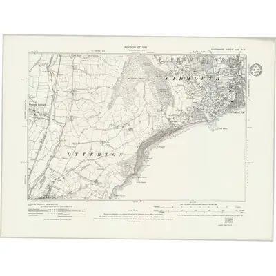 1933 Map of Devonshire XCIV.NW, 1935 Print