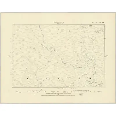 1884 Map of Devonshire XCIX.NW, 1886 Print