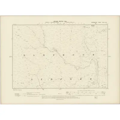 1904 Map of Devonshire XCIX.NW, 1906 Print