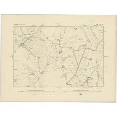 1884 Map of Devonshire XCIX.SE, 1885 Print