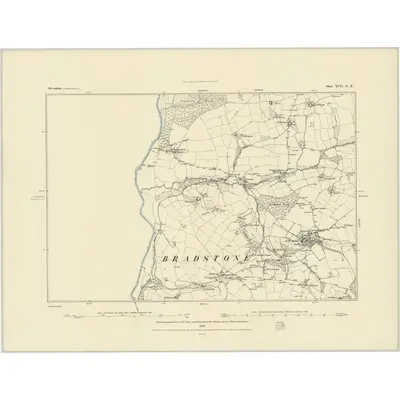1882 Map of Devonshire XCVI.NE, 1883 Print