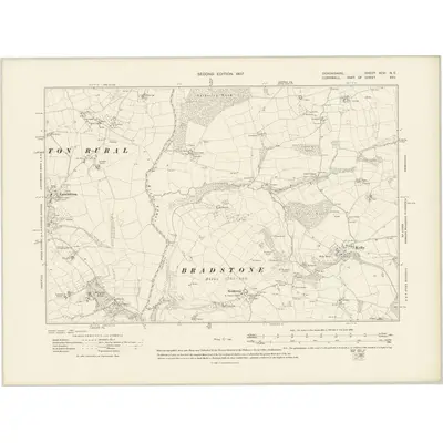 1905 Map of Devonshire XCVI.NE, 1907 Print