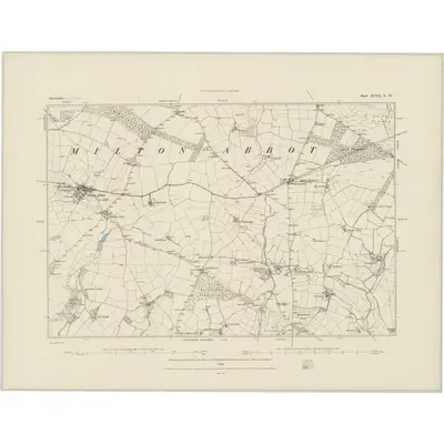 1882 Map of Devonshire XCVII.SW, 1884 Print