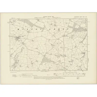 1905 Map of Devonshire XCVII.SW, 1906 Print