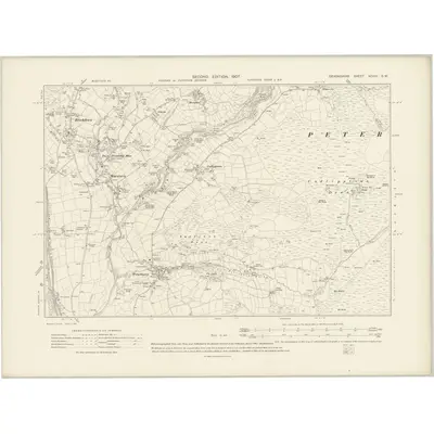 1904 Map of Devonshire XCVIII.SW, 1907 Print