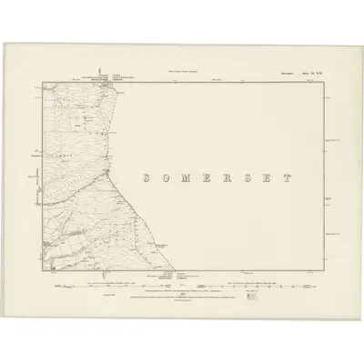 1887 Map of Devonshire XI.NW, 1888 Print