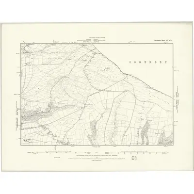 1887 Map of Devonshire XI.SW, 1888 Print