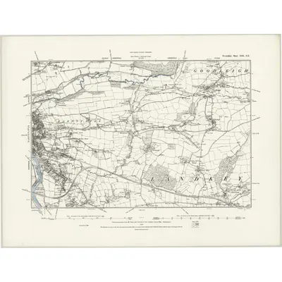 1885 Map of Devonshire XIII.NE, 1889 Print