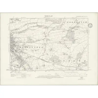 1932 Map of Devonshire XIII.NE, 1935 Print