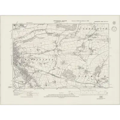 1938 Map of Devonshire XIII.NE, 1943 Print