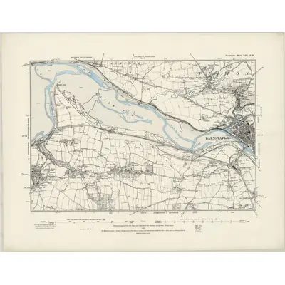 1885 Map of Devonshire XIII.NW, 1890 Print