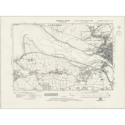 1938 Map of Devonshire XIII.NW, 1944 Print