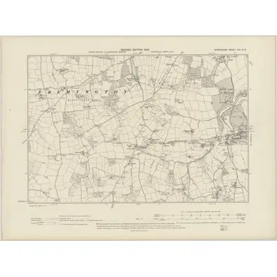 1903 Map of Devonshire XIII.SW, 1905 Print