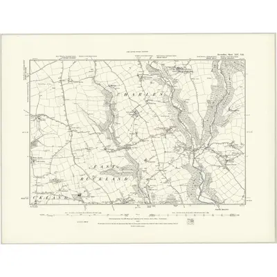 1886 Map of Devonshire XIV.NE, 1889 Print