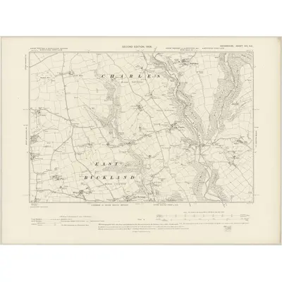 1903 Map of Devonshire XIV.NE, 1905 Print