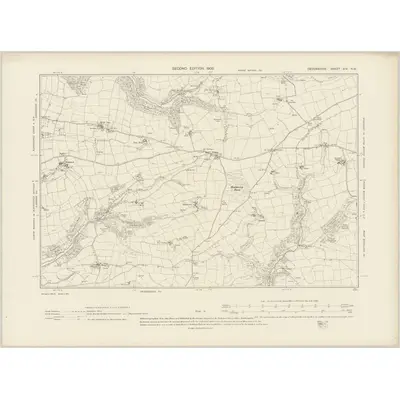1903 Map of Devonshire XIV.NW, 1905 Print