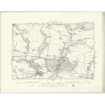 1886 Map of Devonshire XIV.SE, 1888 Print