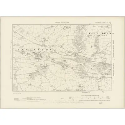 1903 Map of Devonshire XIV.SW, 1905 Print