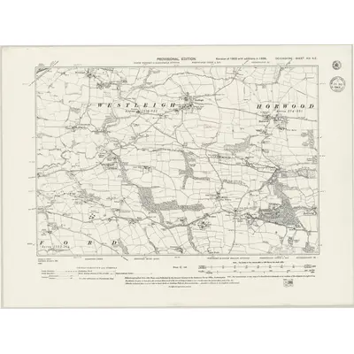 1938 Map of Devonshire XIX.NE, 1943 Print