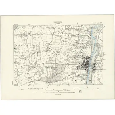 1886 Map of Devonshire XIX.NW, 1888 Print