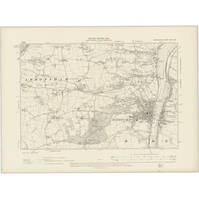 1903 Map of Devonshire XIX.NW, 1906 Print