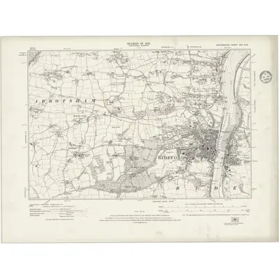 1932 Map of Devonshire XIX.NW, 1935 Print