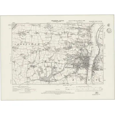 1938 Map of Devonshire XIX.NW, 1943 Print