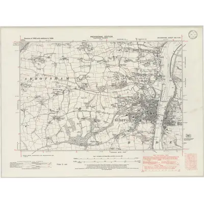 1938 Map of Devonshire XIX.NW, 1946 Print