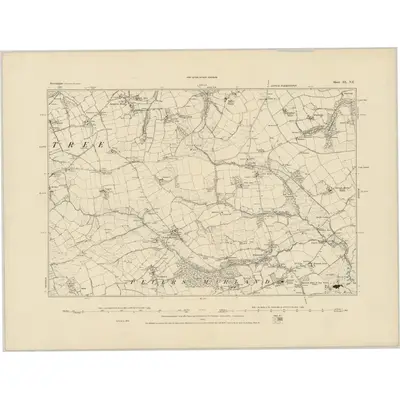 1884 Map of Devonshire XL.NE, 1885 Print