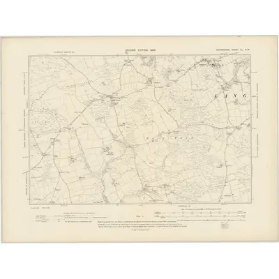 1904 Map of Devonshire XL.NW, 1906 Print