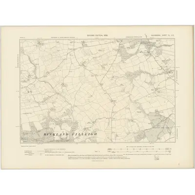 1904 Map of Devonshire XL.SE, 1906 Print