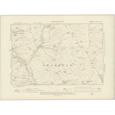 1904 Map of Devonshire XL.SW, 1907 Print
