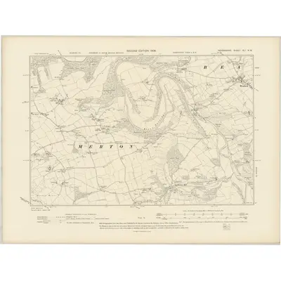 1904 Map of Devonshire XLI.NW, 1906 Print