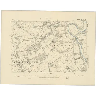 1885 Map of Devonshire XLI.SW, 1886 Print