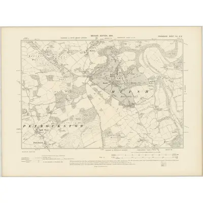 1904 Map of Devonshire XLI.SW, 1906 Print