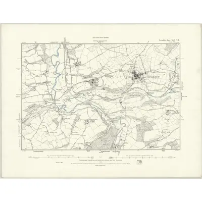 1886 Map of Devonshire XLII.NE, 1888 Print