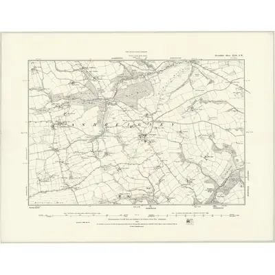 1885 Map of Devonshire XLII.NW, 1888 Print
