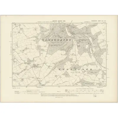 1904 Map of Devonshire XLII.SE, 1906 Print