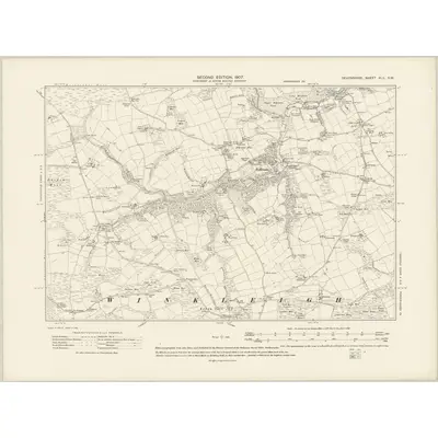 1904 Map of Devonshire XLII.SW, 1907 Print