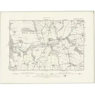 1887 Map of Devonshire XLIII.NE, 1888 Print